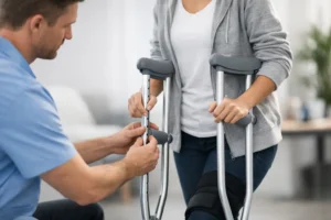 Cómo ajustar muletas correctamente para caminar