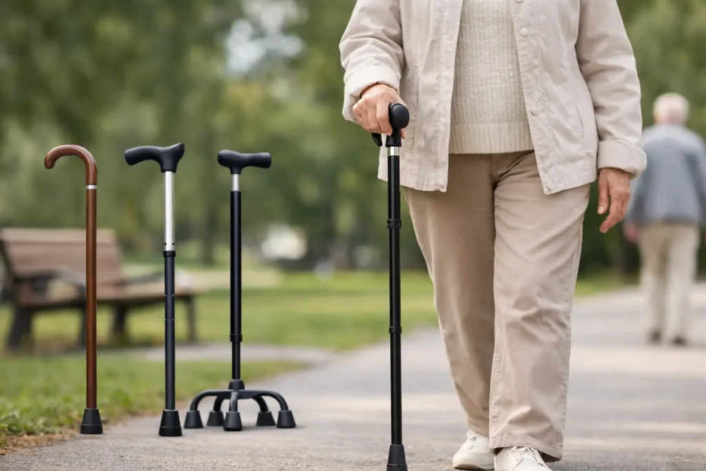 Qué bastón necesita una persona mayor para caminar segura