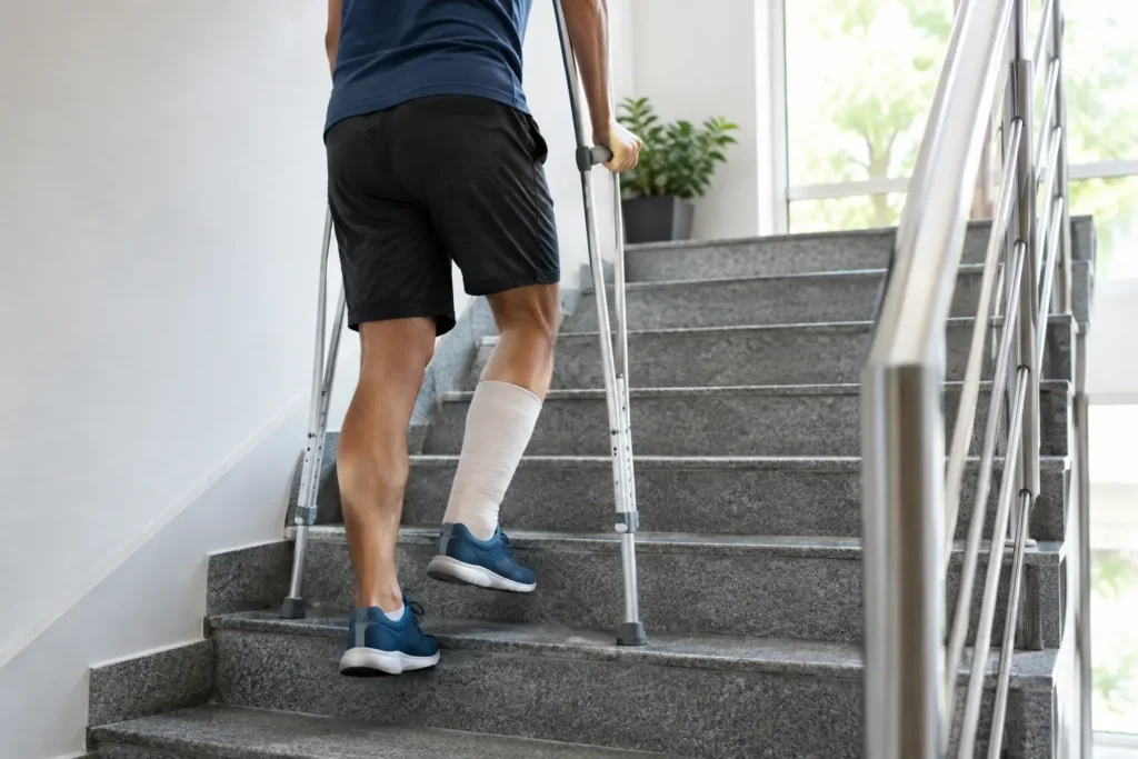 Cómo subir escaleras con muletas con seguridad